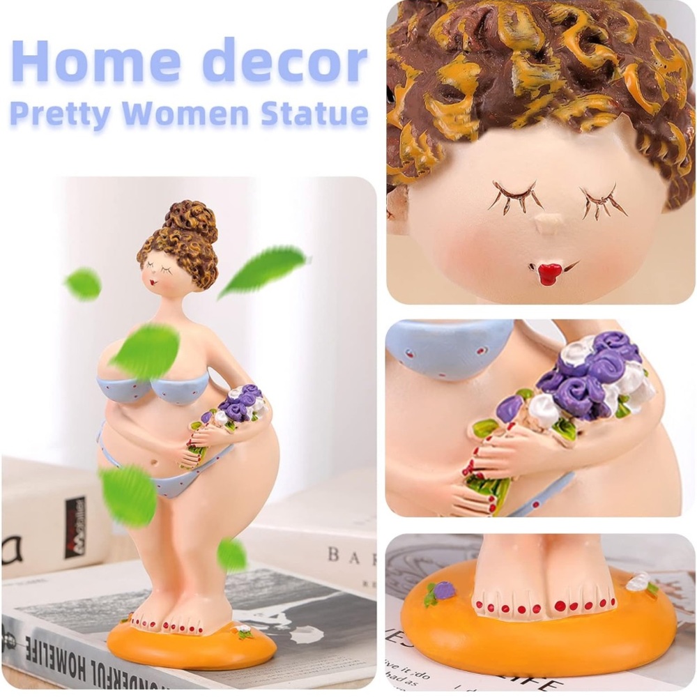 Adorable garden or yard Women Statue with Flowers